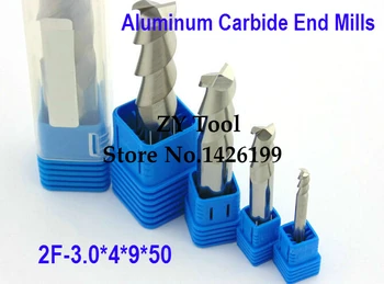 2F-3.0*4*9*50 CNC įrankis volframo lydinio frezavimo cutter ypatingas butas aliuminio lydinio cutter aliuminio lydinio frezavimo cutter