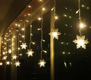 4M Snaigės LED Užuolaidų Žibintai varveklis pasakų String Kalėdų Žiburiai Gerlyanda Naujųjų Metų Vestuves Apdaila