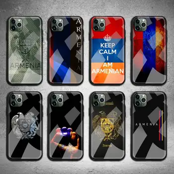 Armėnija Armėnai Vėliavos Telefono dėklas Grūdintas Stiklas iPhone 12 pro max mini 11 Pro XR XS MAX 8 X 7 6S 6 Plus SE 2020 atveju