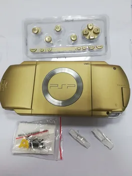 Aukso Spalvos, Pilnas komplektas Būsto Korpuso Dangtelį Atveju Pakeisti PSP1000 PSP 1000 Žaidimų Konsolę su Mygtukais Nustatykite