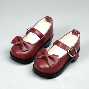 BJD Doll Batai 1/3 1/4 1/6 MSD YOSD dydžio žaismingas, mielas lankas odiniai batai 6 spalvos pasirinktinai lėlės priedai