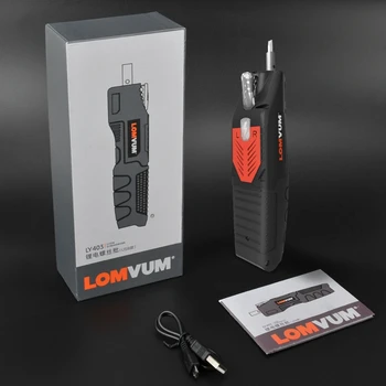 LOMVUM USB Įkrovimo Atsuktuvas Eectric Atsuktuvas suktuvu Mini Ličio Baterija Namų Įrankis