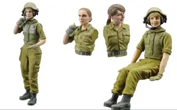 1/35 masto Šiuolaikinės Karinis tankas korpusas 2 žmonės Izraelio Moterų kario miniatiūros Dervos Modelio Rinkinio pav Nemokamas Pristatymas