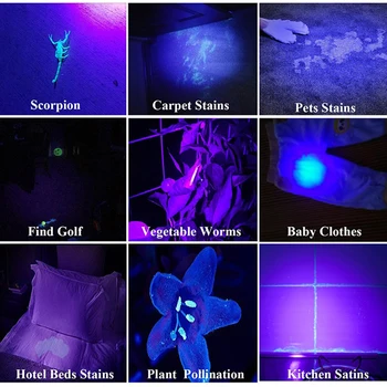 100W UV Žibintuvėlis 100 Led 395 nm, UV LED Žibintuvėlis Atgal Detektoriaus Šviesos Šunų Kačių Šlapimo, Naminių gyvūnų Dėmes, Lova Klaidas, 
