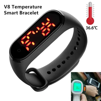 2020 m., V8 Kūno Temperatūra Smart Apyrankę Tiksliai Ekranas Smart Band Laikrodis Laiko Valandų Smart Apyrankė Vyrams, Moterims, vaikams