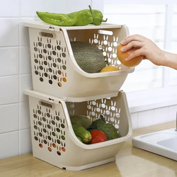 2020 m. Virtuvė Saugojimo Krepšys Plastiko Multi-funkcinis Daržovių, Vaisių Lentynos Gali Sukrauti Saugojimo Krepšys Organizatoriai Saugojimo Dėžutė