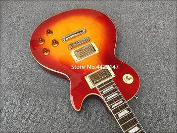 2020High kokybės elektrinė gitara,Kietas Raudonmedžio kūno Linksmas sunburst Flamed Maple Top elektrinė gitara,Nemokamas pristatymas!