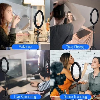 26cm LED Selfie Žiedas Šviesos Trikojis Stovas Rinkinių, Skirtų Nustatyti Išmaniojo telefono VK 