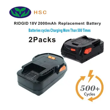 2VNT 2.0 Ah Nešiojama Baterija RID18B Li-ion Baterija 18V Pakeisti Ridgid R840084 AC840084 130383025/AEG L1830R B1820R L1815R