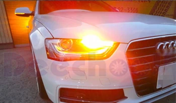 2vnt Canbus Ne Klaida Gintaro PY24W 5200s LED Lemputes Audi A4 B8 audi Q5 2008-2012 M. Pre-IGS su HID priekiniai žibintai Priekiniai Posūkio Signalo Žibintai