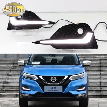 2VNT LED Dienos Veikia Šviesos Nissan Qashqai 2019 2020 Dinamiškas Posūkio Geltonas Signalas Vandeniui DRL Automobilio 12V LED Rūko Žibintas