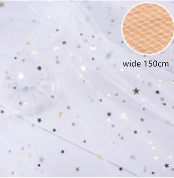3 Metrų per daug nėrinių akių siūlų audinys su žvaigždžių mėnulis dizaino fonas medžiaga kambarį apdailos fotografavimo, atraminiai T523