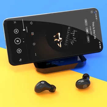 4200mAh TWS Bluetooth 5.0 Eaphones su Įkrovimo Atveju Belaidės Ausinės IPX7 atsparus Vandeniui Ausinių Sporto 9D Stereo Touch Control