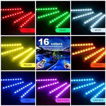 48 LED Automobilių/namų Interjero Puošimas Neon Atmosfera usb Šviesos Juosta SMD5050 automobilių LED šviesos diržo Muzikos Valdymo Spalva