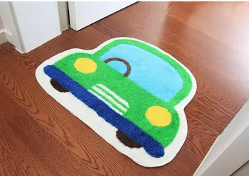 50x65cm mielas spalvingas automobilio formos kilimas anti-slip mat vonios durys, kiliminė danga, vaikų kambario, miegamojo, vandens absorbcija