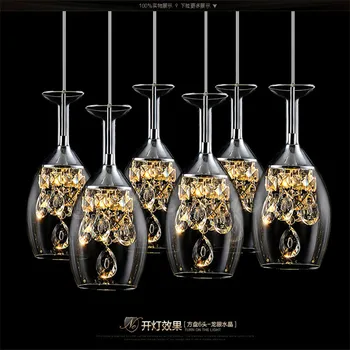 Asmeninį LED vyno taurė liustra svetainė, valgomasis, baras lempos dekoratyvinės lempos kristalų liustra nemokamas pristatymas
