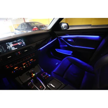 BMW 5 serijos F10 F11 F18 2010-2018 M. Automobilių neon vidaus duris aplinkos šviesos 9-spalva Auto dekoratyvinis Atmosfera LED juostelės žibintai