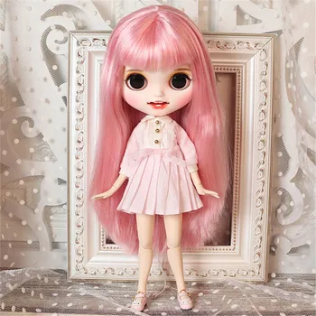 DBS Blyth ledinis 1/6 lėlės rožinis rinkinys suknelė su batai tinka liica mergina dovana