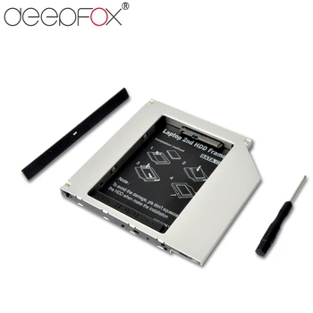 DeepFox 9.5 mm 2nd HDD Caddy SATA į SATA 2.5 Aptvarą Nešiojamas ODD DVD-ROM Optibay Adapteris SSD Kietojo disko Disko Aliuminio Atveju
