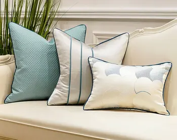 Derliaus elegantiškas pagalvė/almofadas atveju,gryna spalva mėlyna sėdynės atlošo pagalvėlė padengti 45 50 60,retro dekoratyvinis mesti pagalvės užvalkalą