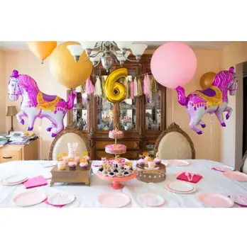 Didmeninė 50pcs 113*90cm rožinė arklių balionus, gimtadienio prekių mylar balionas vaikai klasikinis žaislai helio balionas
