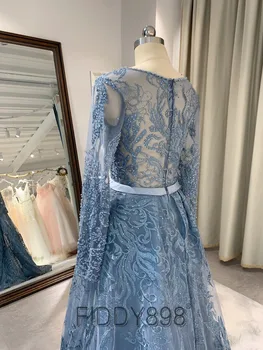 Dubajus Prabangių Vakarinių Suknelių Ilgomis Rankovėmis Samtelis Kaklo Vakare Gown Naują Atvykimo 2020 Zawalcowany Prom Dresses Vestido De Fiesta