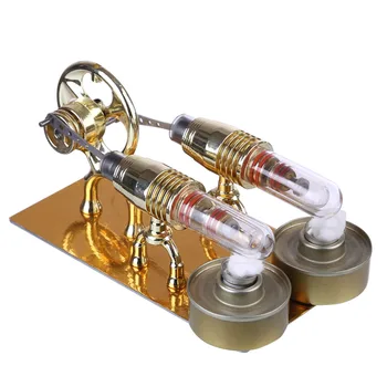 Dviejų Cilindrų Stirlingo Variklio Modelis Variklio Mokymo Modelis Rodo, Mokslo, Švietimo Žaislai Vaikams, Žaislai, Gimtadienio Dovana - Aukso