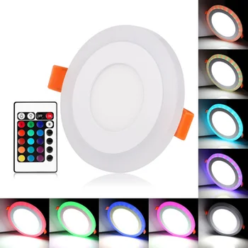 Dviejų spalvų RGB 3 Modeliai, LED Skydelio Lemputė su Nuotolinio Valdymo 6w/9w/16w/24W AC85-265V Įleidžiamas LED Lubų downlight Skydo Lempas