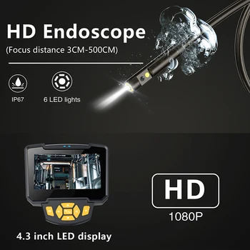 Dvigubo Objektyvo USB Endoskopą Kamera Endoskopija Fotoaparato Tipas c Standus Endoskopinė Kamera Variklio Nutekėjimo Vamzdžių Tikrinimo Kamera su Ekrane