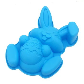 Easter Bunny Rabbit Torto Formos Silikoninės Kepimo Formos 12 Colių Saldainiai Dėklas