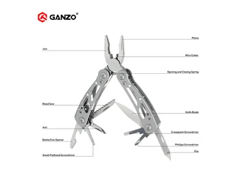 Ganzo G104-S G104SS daugiafunkcinis lankstymo Mini Multi Replės Kišenėje EDC Kempingas Įrankių tiekėjas peilis rankiniai įrankiai