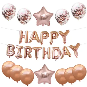 Gimtadienio balionai už gimtadienio dekoracijas vaikų/suaugusiųjų anniversaire 16 metų/50 metų, 18 metų/Konfeti Juoda