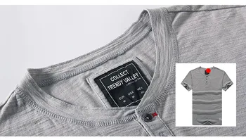GustOmerD 2020 Prekės ženklo Mados vyriški T-shirt Kietas Slim Fit Trumpą Rankovėmis Tees Atsitiktinis Henry Apykaklės Marškinėliai Vyrams 100 geriausių Medvilnės