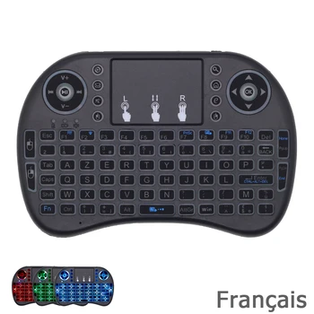 I8 RGB Apšvietimu prancūzų Klaviatūros 2.4 G Mini Wireless Keyboard su Touchpad Pele Android TV Box, Mini PC, H96 TV Box, AZERTY