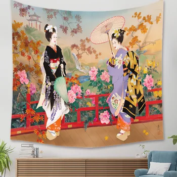 Japonų Geiša Tradicinių Kostiumų Gobelenas Sienos Kabo Namų Dekoro Japoniško Stiliaus Moterų Namų Puošybai Gobelenas Sienos Audinys