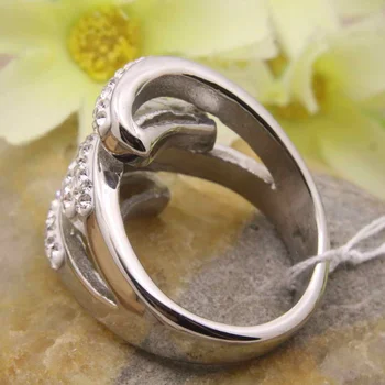 Karšto Didmeninė Naujausias Mados Juvelyrikos nerūdijančio plieno sidabro spalvos Aukščiausios kokybės žiedai moterims RBJDLGBF