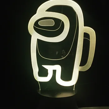 Karšto Draugų Žaidimą iš mūsų, LOGOTIPAS, 3D Iliuzija Darbalaukio Lempos Kavos Stalo Dekoro LED Jutiklis Šviesos Atmosferą, Naktiniai Naktį Žibintai