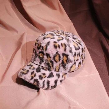 Leopard Beisbolo Kepurė Hat Snapback Cap Moterys Lauko Šiltas Žiemos Mados Gorras H35