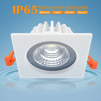 Lubų Nišoje Šviesos ir Apšvietimas IP65 Vonios Vandeniui led Lubų šviestuvas Iškirpti Skylę Namų Apšvietimo 5W 7W 12W 15W AC110V 220V Lempa