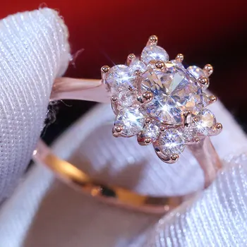 Madinga, Spindintis Gėlių Cirkonis vestuvių Žiedai Moterims, papuošalai Austrija Kristalai sužadėtuvių Žiedai Moterų Anel bijoux dovanų Didmeninės
