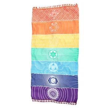 Mankštos kilimėliai Rainbow Beach Kilimėlis Mandala Antklodė Juostele Rankšluostį Jogos Originalaus dizaino Mala karoliukai fitneso įranga коврик для йоги