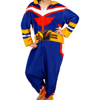 Mano herojus akademinės bendruomenės Anime pižama, Helovyno Cosplay Kostiumas su Gobtuvu Jumpsuits Unisex Kostiumas Flanelė Onesie Animacinių filmų Namų Sleepwear