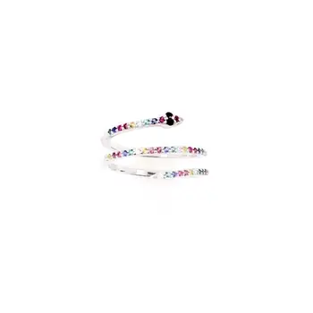 Mikro nutiesti cz multi-wrap gyvatės žiedas moterims visą pirštą, juvelyriniai sidabro spalvos spalvinga cz reguliuoti žiedai