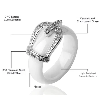 Naujas Mados Keramikos Piršto Žiedas Su Modernaus Dizaino Bling Kristalai Moterims Juoda Balta Išskirtinį Asmenybės Vestuvių Papuošalai