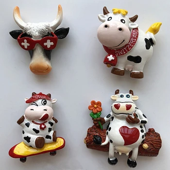 Naujas Rankų darbo Dažytos Mielas Šveicarija Karvė 3D Šaldytuvas Magnetai Turizmo Suvenyrai, Šaldytuvas Magnetiniai Lipdukai Dovanų