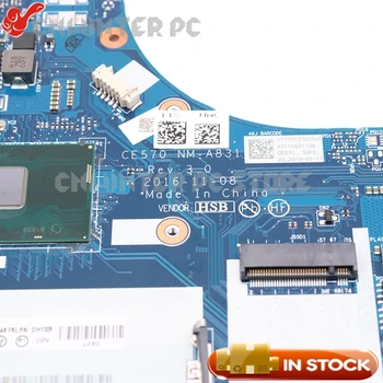 NOKOTION Lenovo ThinkPad E570 E570C nešiojamas plokštė 01LW067 CE570 NM-A831 Celeron 3865U DDR4 GMA HD visą bandymo