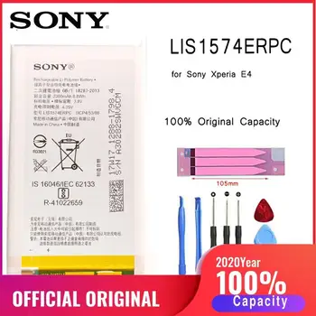 Originalus SONY Telefono Baterija LIS1574ERPC Pakeitimo Baterijas Sony Xperia E4 E4G Dual E2104 E2105 E2114 E2115 E2124 bateria