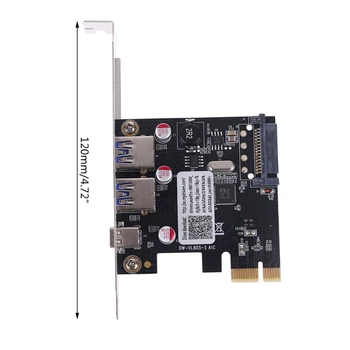 PCIE PCI Express USB 3.1 Tipas-C 2 Port USB 3.0 Type-A Stove Plėtimosi Kortelės Adapteris su SATA 15 PIN