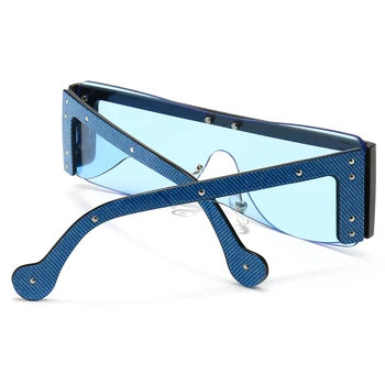 Peekaboo mėlynas kvadratas, akiniai nuo saulės frameless uv400 taškus vyras saulės akiniai derliaus dovanos moterims juoda 2021 didelis skydas vėjo