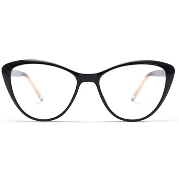 Peekaboo TR90 cat eye akiniai, rėmeliai moterų skaidri juoda retro moterų akiniai, optiniai aišku, objektyvų priedai acetatas